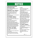 DECAL,NOTICE,PLATFORM OPER INS