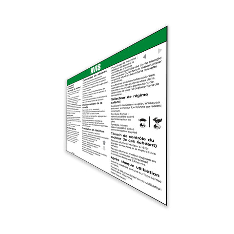 DECAL, NOTICE, OPERATING INSTRUCTI