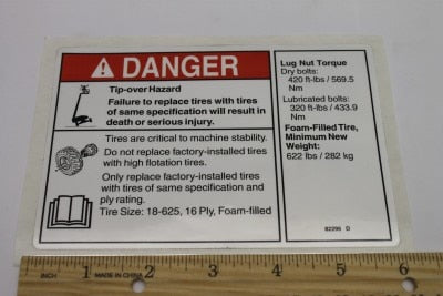 DECAL,NOTICE TIRE SPECS