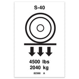 DECAL, LABEL, WHEEL LOAD S40