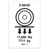 DECAL, LABEL, WHEEL LOAD Z80