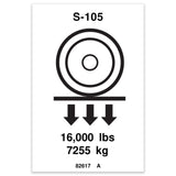 DECAL, LABEL, WHEEL LOAD S105