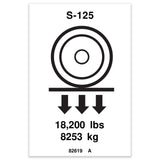 DECAL, LABEL, WHEEL LOAD S125