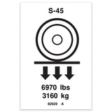 DECAL, LABEL, WHEEL LOAD S45