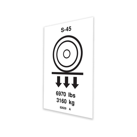 DECAL, LABEL, WHEEL LOAD S45