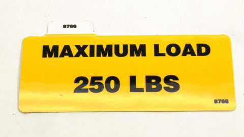 DECAL,250 LB. MAX. PLC36
