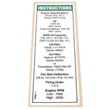 DECAL,ENGINE SPEC,DEUTZ 2011