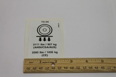 DECAL,LABEL,WHEEL LOAD,TZ50