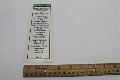 DECAL,NOTICE,DEUTZ ENG SPECST2