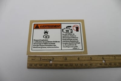DECAL,WARNING,EXPLOSION,ETHER,FRENCH