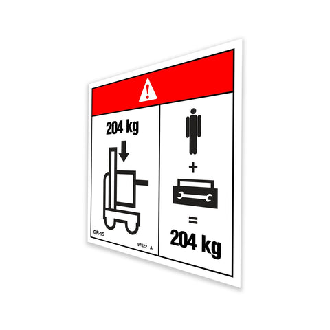 DECAL,DANGER,MAX CAP SP PLAT**