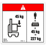 DECAL,DANGER,MAX CAP ADJ TRAY*