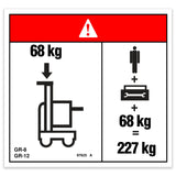 DECAL,DANGER,MAX CAP TRAY***