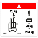 DECAL,DANGER,MAX CAP BIKE RACK
