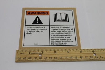DECAL,WARN,READ MANUAL