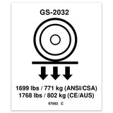 DECAL,LABEL,WHEEL LOAD 2032