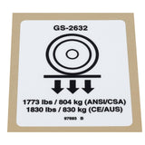 DECAL,LABEL,WHEEL LOAD 2632