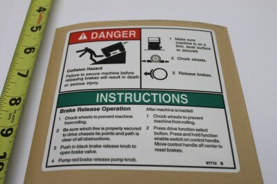 DECAL,DANGER,BRAKE REL SAFETY*
