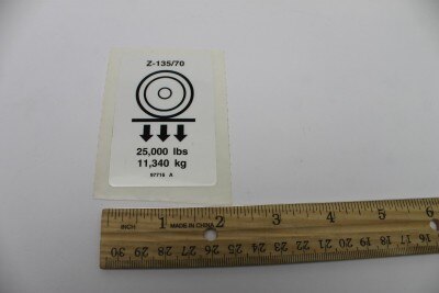 DECAL,LABEL,WHEEL LOAD Z135