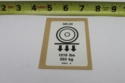 DECAL,LABEL,WHEEL LOAD GR20***