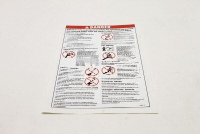 DECAL,DANGER,GEN SAFETY RULES*