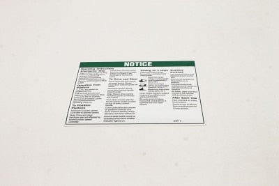 DECAL,NOTICE,OPER INST PLAT,DC