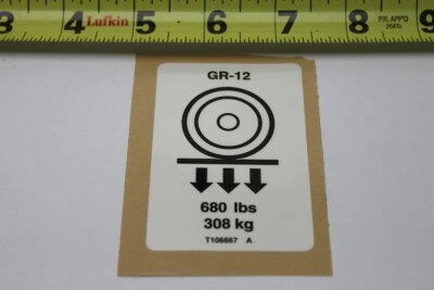 DECAL,LABEL,WHEEL LOAD GR12