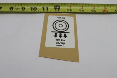 DECAL,LABEL,WHEEL LOAD GR15
