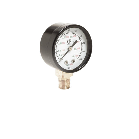 Graco | 100960 Low Pressure Air Gauge, bottom mount, 0-200 psi (0-14 bar) pressure range