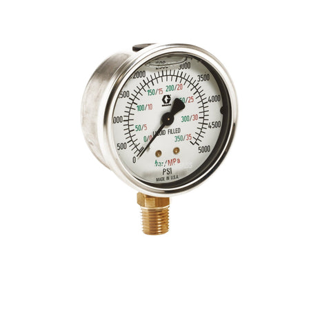 Graco | 105770 Stainless Steel High Pressure Fluid Gauge, 0-1000 psi (0-68 bar) pressure range