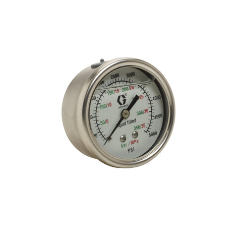 Graco | 113654 Stainless Steel High Pressure Fluid Gauge, 0-5000 psi (0-344 bar) pressure range