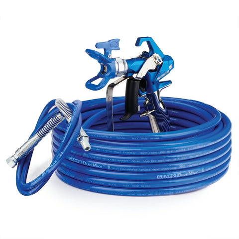Graco | 17Y046 Contractor PC Airless Spray Gun, RAC X 517, BlueMax II Airless Hose 1/4 in x 50 ft, BlueMax II Airless Whip Hose 3/16 in x 4.5 ft