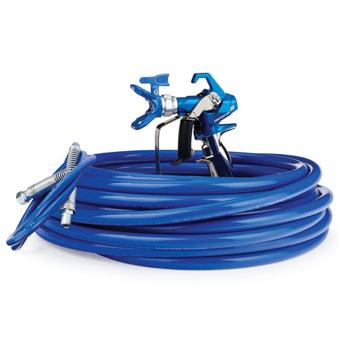 Graco | 17Y048 Contractor PC Airless Spray Gun, RAC X 517, BlueMax II Airless Hose 3/8 in x 50 ft, BlueMax II Airless Whip Hose 3/16 in x 4.5 ft