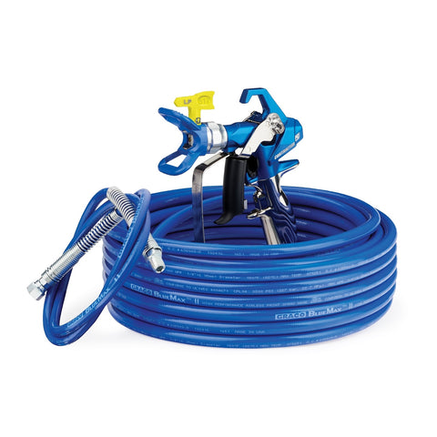 Graco | 17Y051 Contractor PC Airless Spray Gun, RAC X LP 517, BlueMax II Airless Hose 1/4 in x 50 ft, BlueMax II Airless Whip Hose 3/16 in x 4.5 ft