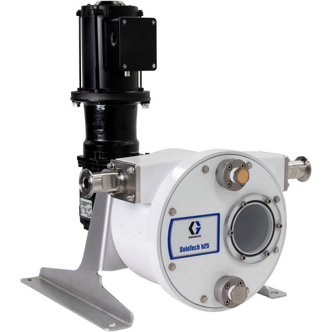 Graco | 19C726 SoloTech h25 Peristaltic Pump, 1 hp BLDC motor with gear reducer, .142-5.22 gpm, FDA Nitrile Hose, SST Sanitary Clamp Barb
