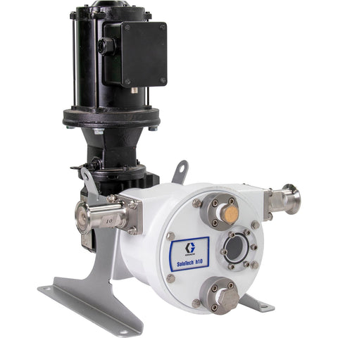 Graco | 19D145 SoloTech h16 Peristaltic Pump, 1 hp BLDC motor with gear reducer, .01-.67 gpm, FDA Nitrile Hose, SST Sanitary Clamp Barb