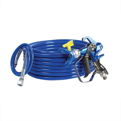 Graco | 19Y489 Contractor PC Compact Gun, 1/4 in x 50 ft BlueMax II Airless Hose, 1/8 in x 4.5 ft Whip Hose, RAC X LP 517 SwitchTip