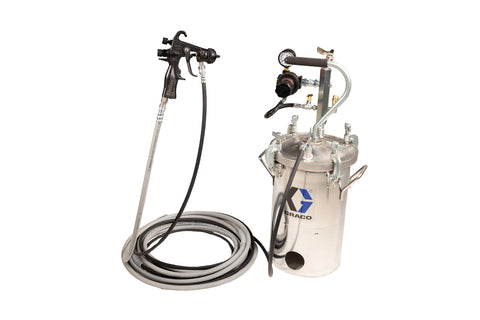 Graco | 2006500 5 Gallon (19 L) Pressure Pot with Agitator and Stellair ACE Air Spray Gun, 0.055 in (1.4 mm) nozzle, 25 ft (7.6 m) fluid and air hose