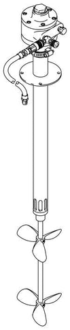 Graco | 206758 Carbon Steel Agitator for 30-Gallon Mix tanks and 55-Gallon Drums, Air-Driven, 1/2 HP, 31.25 inches (79.3 cm) long, CS