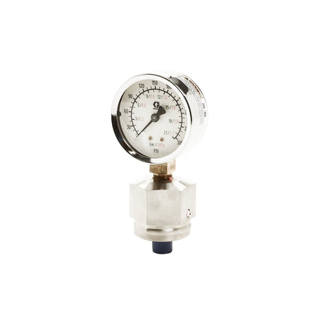 Graco | 208855 Stainless Steel Fluid Gauge with Dampener, 0-300 psi (0-21 bar)