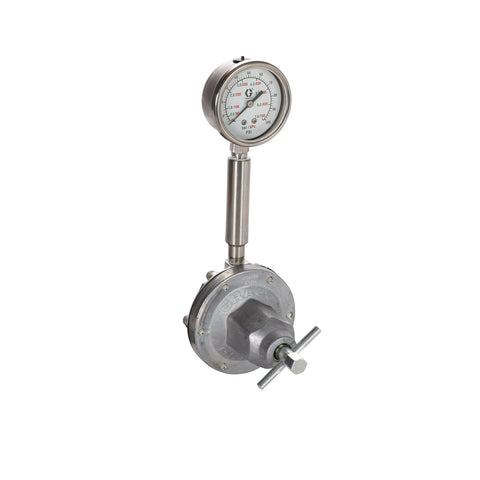 Graco | 209030 Low Pressure Fluid Regulator, 250 Max psi, 5-100 psi Range, 3.0 GPM, SST, Spring Type, 3/8 (f) x 3/8 (m), 1/4 (f) Port