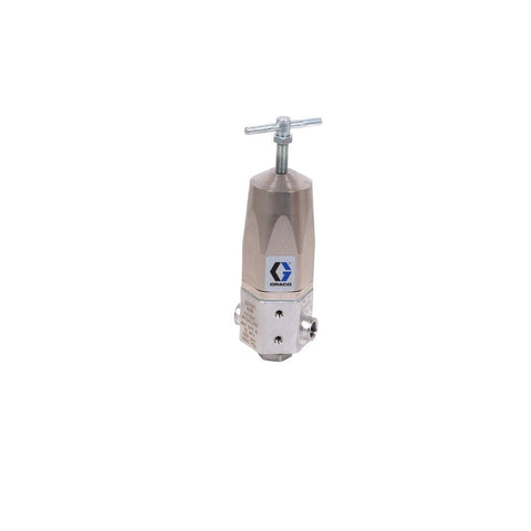 Graco | 222121 Mini High Pressure Corrosion Resistant Fluid Regulator, 1500 Max psi, 150-1200 psi Range, 1.0 GPM, SST, Spring Type, 1/4(f) x 1/4(m)
