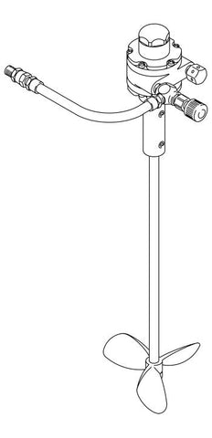 Graco | 222695 Pail Cover Agitator for 5 gallon (18 L) pails, air driven, 1/4 HP, 13.25 inches (33.6 cm), stainless steel material, round prop