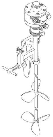 Graco | 225831 Clamp Mounted Drum Agitator, air driven, 1 HP, 41.5 inches (105.4 cm) in length, includes dual round prop; open drum