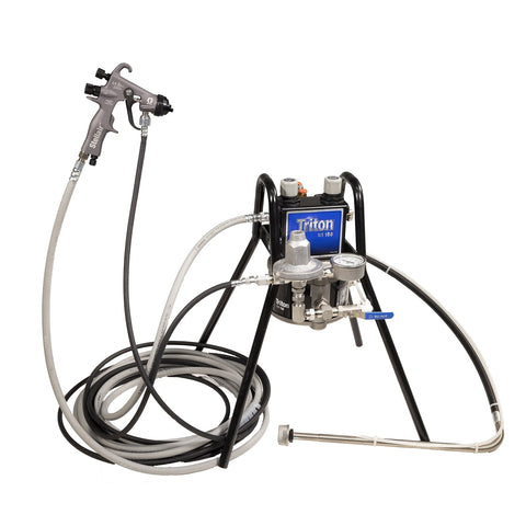 Graco | 233477 Triton Alum Spray Package, Stand, 60 psi Regulator, Suction, Air & Fluid Hoses, Stellair HVLP Gun .055 in (1.4 mm) Nozzle for Metal Applications