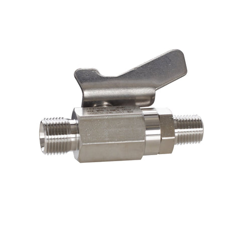 Graco | 237529 Low Pressure Ball Valve compatible with stainless steel, catalyst and waterborne materials, 1/4 in. npt(m) x 3/8 in. npsm(m)