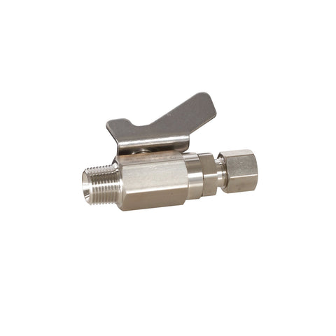 Graco | 237538 Low Pressure Ball Valve compatible with stainless steel, catalyst and waterborne materials, 3/8 in. OD Tube x 3/8 in. npt(m)