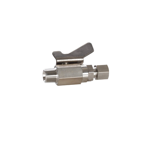 Graco | 237540 Low Pressure Ball Valve compatible with stainless steel, catalyst and waterborne materials, 1/2 in. OD Tube x 3/8 in. npsm(m)