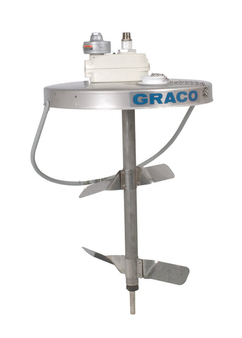 Graco | 240209 Heavy Duty Back-Geared Drum Agitator with Siphon Kit, air driven, 1/2 HP, 32 inches (81.25 cm) tall. Drum Cover (238283) not included.