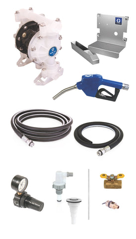 Graco | 24F878 SD Blue Pump Tote Package - 6 ft (1.83 m) Suction Hose Length - Automatic Nozzle - 3/4 in. BSPP Fittings